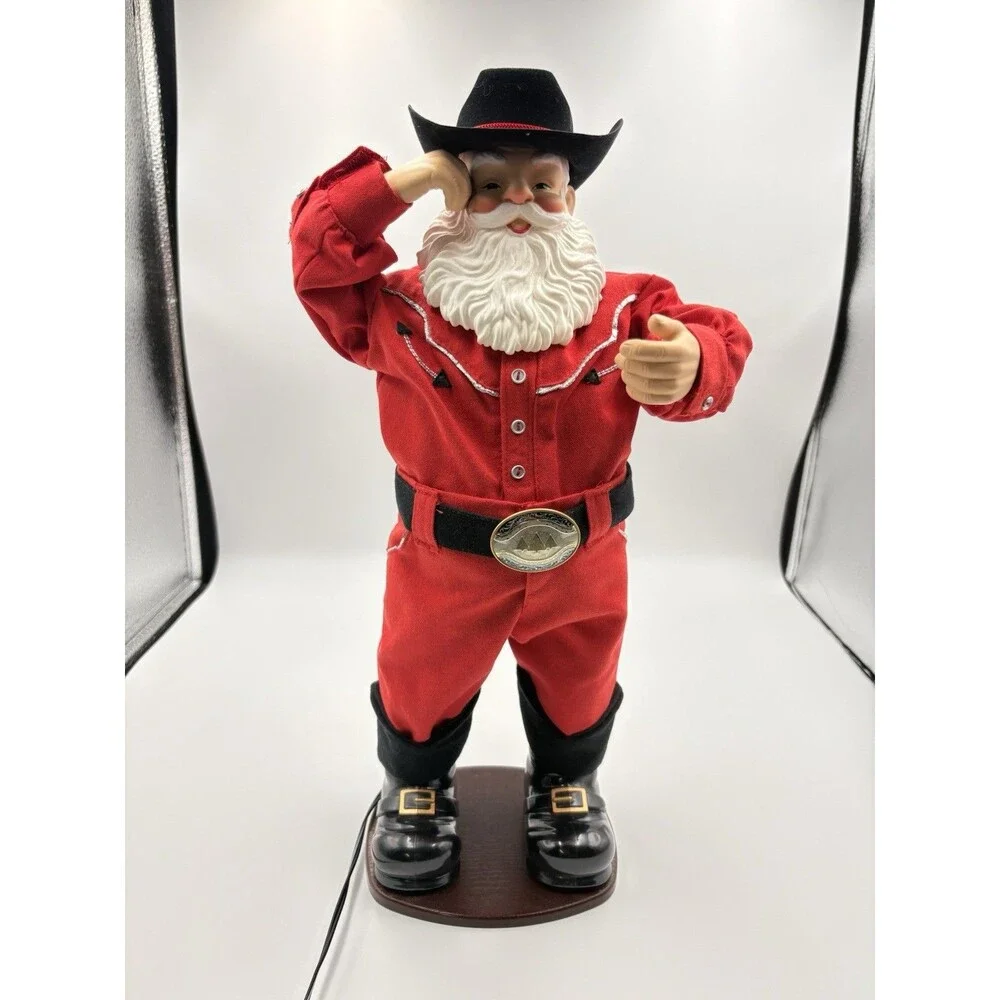 Holly Jolly Rock Santa Animated Dancing Cowboy Alan Jackson 1999 | TESTED WORKS